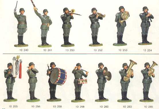 Convolute 10 Old Elastolin Plastic Soldiers Wehrmacht with Binoculars 